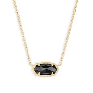 Kendra Scott Elisa Gold Pendant Necklace In Black